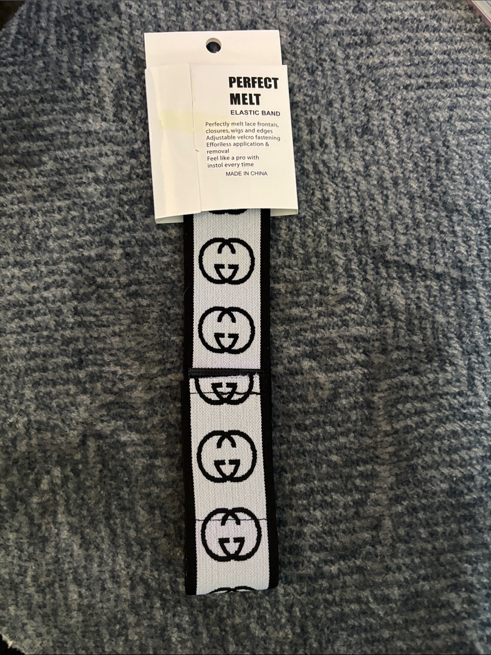 Perfect Melt Elastic Headband Hair Accessory w/ Velcro Fastening - Black & White - Picture 2 of 4